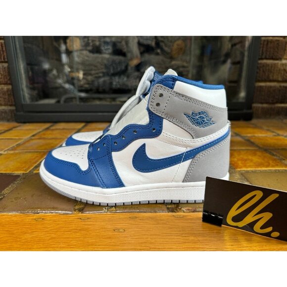 Mens 4 Air Jordan 1 Retro OG High True Blue Basketball Sneakers DZ5485-410 - Picture 5 of 7
